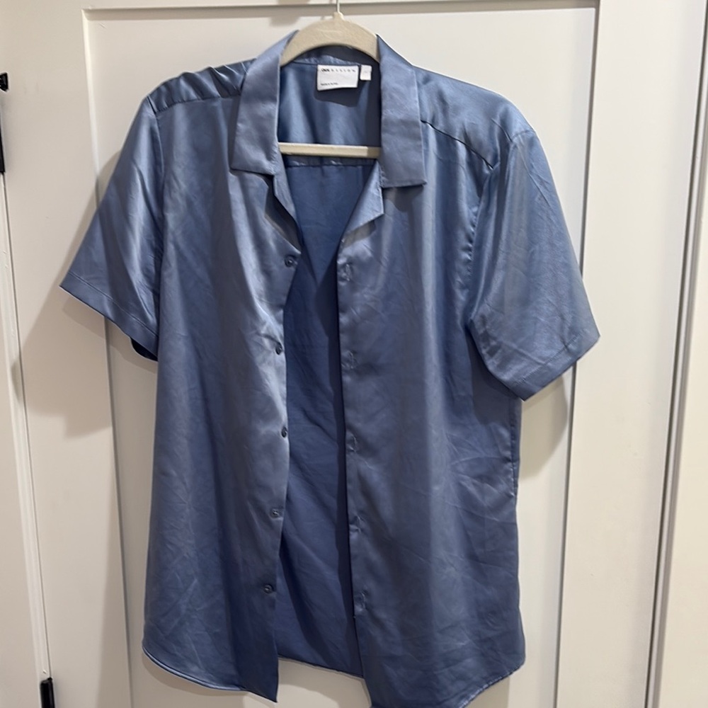 Blue Short Sleeve Men's Shirt
